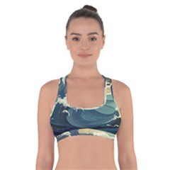 Sea Asia Waves Japanese Art The Great Wave Off Kanagawa Cross Back Sports Bra