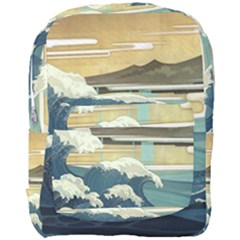 Sea Asia Waves Japanese Art The Great Wave Off Kanagawa Full Print Backpack by Cemarart