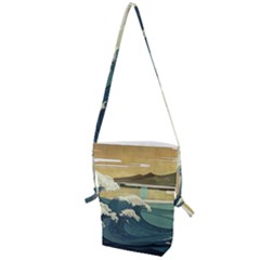 Sea Asia Waves Japanese Art The Great Wave Off Kanagawa Folding Shoulder Bag by Cemarart