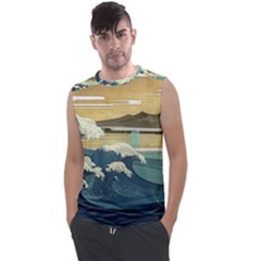 Sea Asia Waves Japanese Art The Great Wave Off Kanagawa Men s Regular Tank Top