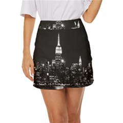 Photography Of Buildings New York City  Nyc Skyline Mini Front Wrap Skirt by Cemarart