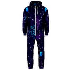 Realistic Night Sky With Constellations Hooded Jumpsuit (Men)