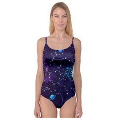 Realistic Night Sky With Constellations Camisole Leotard 