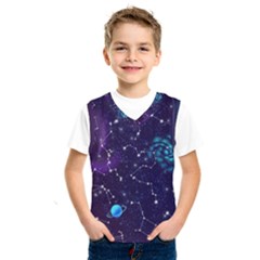 Realistic Night Sky With Constellations Kids  Basketball Tank Top