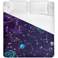 Realistic Night Sky With Constellations Duvet Cover (King Size)