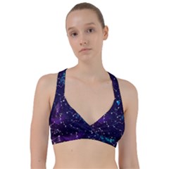 Realistic Night Sky With Constellations Sweetheart Sports Bra