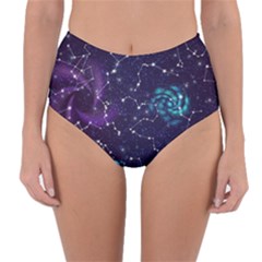 Realistic Night Sky With Constellations Reversible High-Waist Bikini Bottoms