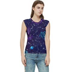 Realistic Night Sky With Constellations Women s Raglan Cap Sleeve T-Shirt