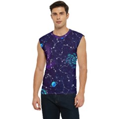Realistic Night Sky With Constellations Men s Raglan Cap Sleeve T-Shirt