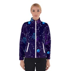 Realistic Night Sky With Constellations Women s Bomber Jacket