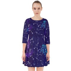 Realistic Night Sky With Constellations Smock Dress