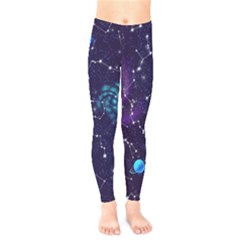 Realistic Night Sky With Constellations Kids  Leggings