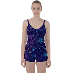 Realistic Night Sky With Constellations Tie Front Two Piece Tankini