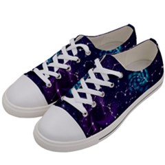 Realistic Night Sky With Constellations Women s Low Top Canvas Sneakers