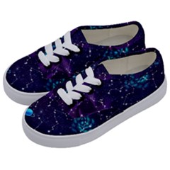 Realistic Night Sky With Constellations Kids  Classic Low Top Sneakers