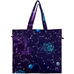Realistic Night Sky With Constellations Canvas Travel Bag