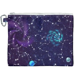 Realistic Night Sky With Constellations Canvas Cosmetic Bag (XXXL)