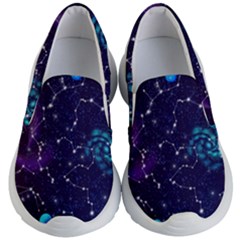 Realistic Night Sky With Constellations Kids Lightweight Slip Ons