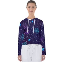 Realistic Night Sky With Constellations Women s Slouchy Sweat