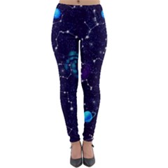 Realistic Night Sky With Constellations Lightweight Velour Leggings