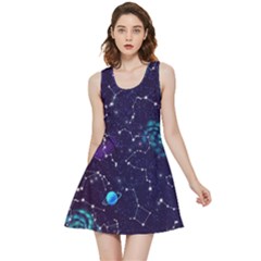 Realistic Night Sky With Constellations Inside Out Reversible Sleeveless Dress