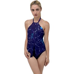 Realistic Night Sky With Constellations Go with the Flow One Piece Swimsuit