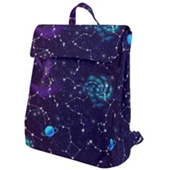 Realistic Night Sky With Constellations Flap Top Backpack