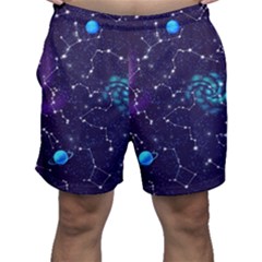 Realistic Night Sky With Constellations Men s Shorts