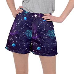 Realistic Night Sky With Constellations Women s Ripstop Shorts