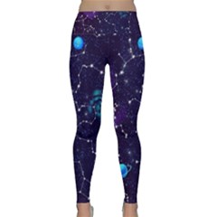 Realistic Night Sky With Constellations Lightweight Velour Classic Yoga Leggings