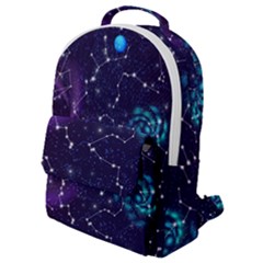 Realistic Night Sky With Constellations Flap Pocket Backpack (Small)