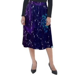 Realistic Night Sky With Constellations Classic Velour Midi Skirt 