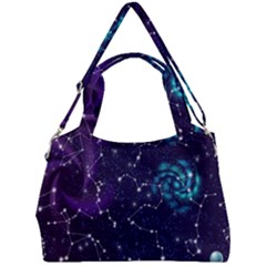 Realistic Night Sky With Constellations Double Compartment Shoulder Bag