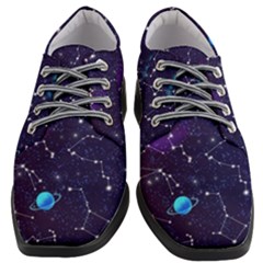 Realistic Night Sky With Constellations Women Heeled Oxford Shoes