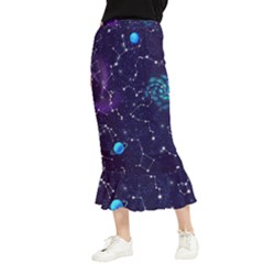Realistic Night Sky With Constellations Maxi Fishtail Chiffon Skirt