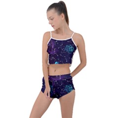 Realistic Night Sky With Constellations Summer Cropped Co-Ord Set