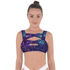 Realistic Night Sky With Constellations Bandaged Up Bikini Top
