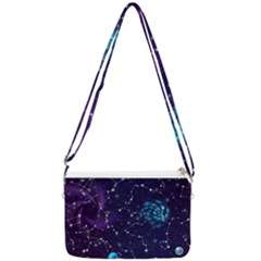 Realistic Night Sky With Constellations Double Gusset Crossbody Bag
