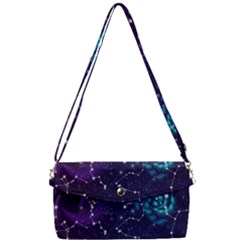 Realistic Night Sky With Constellations Removable Strap Clutch Bag
