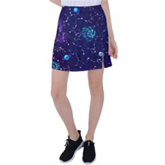 Realistic Night Sky With Constellations Tennis Skirt