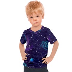 Realistic Night Sky With Constellations Kids  Sports T-Shirt