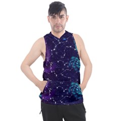 Realistic Night Sky With Constellations Men s Sleeveless Hoodie