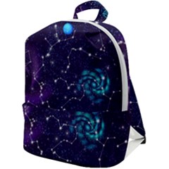Realistic Night Sky With Constellations Zip Up Backpack
