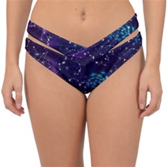 Realistic Night Sky With Constellations Double Strap Halter Bikini Bottoms