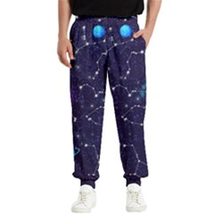 Realistic Night Sky With Constellations Men s Elastic Waist Pants