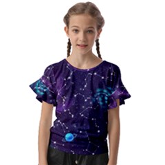 Realistic Night Sky With Constellations Kids  Cut Out Flutter Sleeves