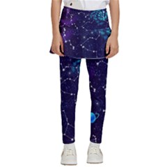 Realistic Night Sky With Constellations Kids  Skirted Pants