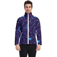 Realistic Night Sky With Constellations Men s Bomber Jacket