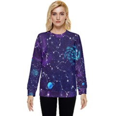 Realistic Night Sky With Constellations Hidden Pocket Sweatshirt by Cemarart