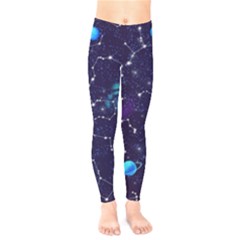 Realistic Night Sky With Constellations Kids  Classic Winter Leggings